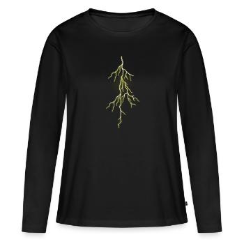Lightning Lightning Thunderstorm Thunderstorm Storm - Women's Premium Organic Long Sleeve Shirt - black - Front - Julia (174cm)