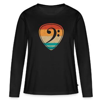 Basse 14 - T-shirt manches longues Premium bio Femme - noir - Devant - Julia (174cm)