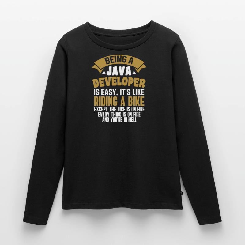 Java Developer T-shirt manches longues Premium bio Femme