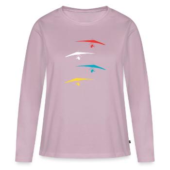 Drachenflieger Hängegleiter Deltasegler Flugsport - Frauen Premium Bio Langarmshirt - Altrosa - Vorne - Julia (174cm)