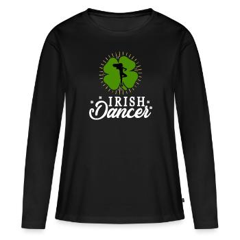 Irish Dancer St Patricks Day Apparel - T-shirt manches longues Premium bio Femme - noir - Devant - Julia (174cm)
