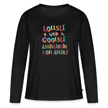 Tollste und Coolste Assistentin Geschenk - Frauen Premium Bio Langarmshirt - Schwarz - Vorne - Julia (174cm)
