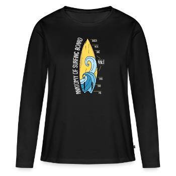 Surf surf surf surf surf planche de surf plage cadeau - T-shirt manches longues Premium bio Femme - noir - Devant - Julia (174cm)