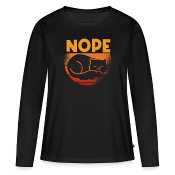 Nope La gueule de bois n’a pas envie - T-shirt manches longues Premium bio Femme - noir - Devant - Julia (174cm)