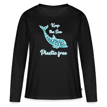 Umweltschutz Shirt Aktivist Plastikfrei Recycling - Frauen Premium Bio Langarmshirt - Schwarz - Vorne - Julia (174cm)