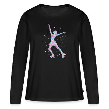 Figure Skating Colorful Figure Skater - Women's Premium Organic Long Sleeve Shirt - black - Front - Julia (174cm)