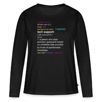 Tech support html coding gift coder - T-shirt manches longues Premium bio Femme - noir - Devant - Julia (174cm)
