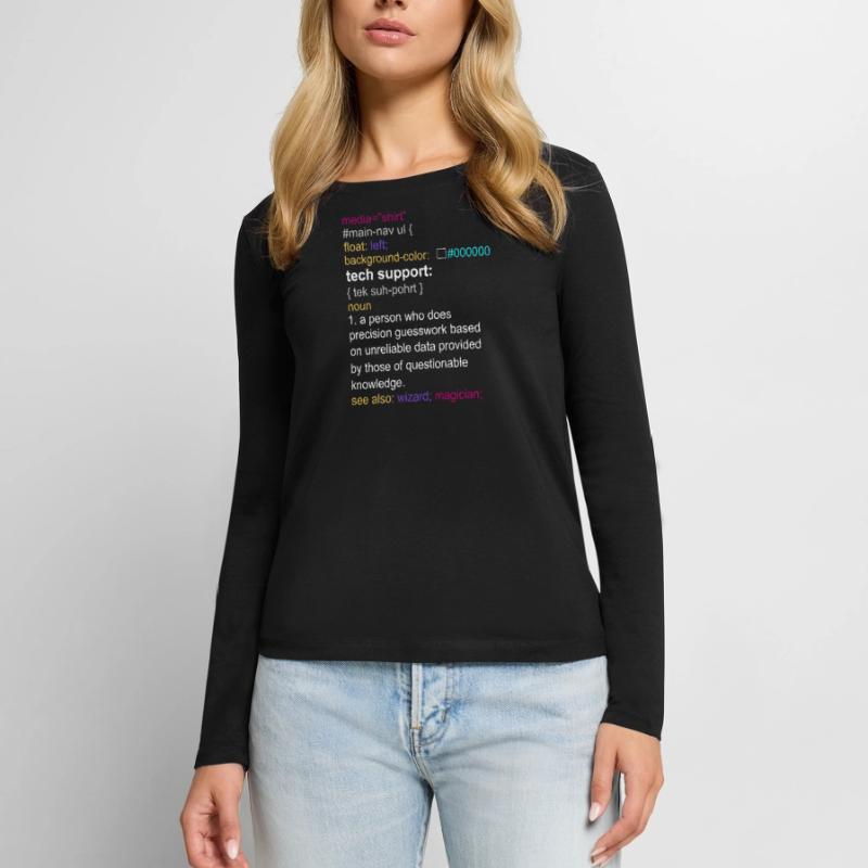Tech support html coding gift coder T-shirt manches longues Premium bio Femme