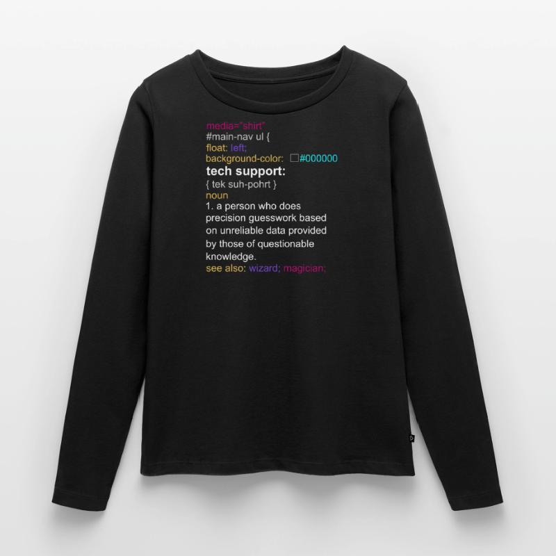 Tech support html coding gift coder T-shirt manches longues Premium bio Femme