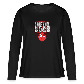 Heul Doch - Frauen Premium Bio Langarmshirt - Schwarz - Vorne - Julia (174cm)