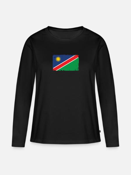 Namibia Herzschlag Flagge Vintage Namibia - Frauen Premium Bio Langarmshirt - Schwarz