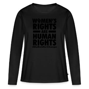 Feminism Symbole - T-shirt manches longues Premium bio Femme - noir - Devant - Julia (174cm)
