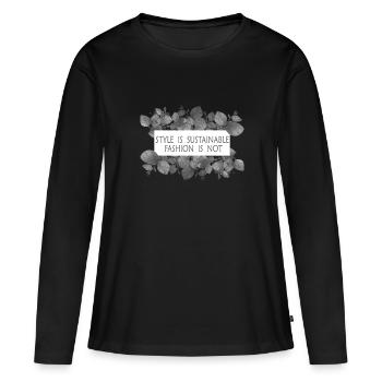 Durabilité - T-shirt manches longues Premium bio Femme - noir - Devant - Julia (174cm)