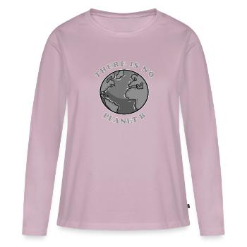Durabilité - T-shirt manches longues Premium bio Femme - rose poudré - Devant - Julia (174cm)