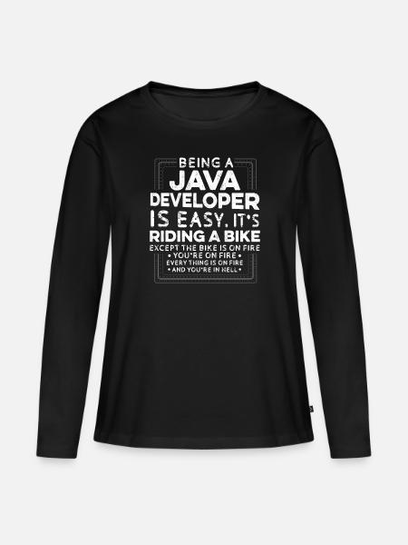 Java Developer - Frauen Premium Bio Langarmshirt - Schwarz