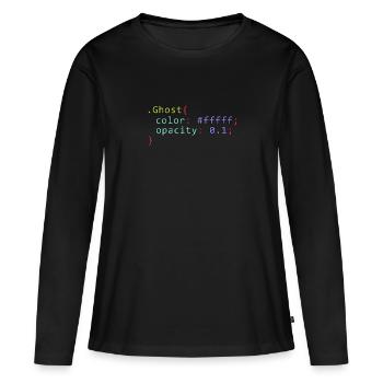 Geist im CSS Format Code für ein Gheis für - Frauen Premium Bio Langarmshirt - Schwarz - Vorne - Julia (174cm)
