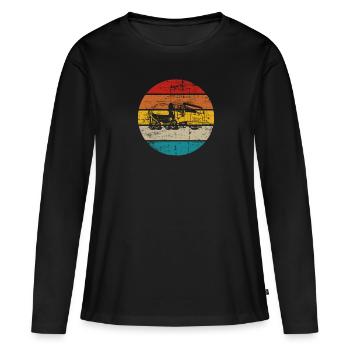Bétonnière Chantier Mixer Rétro Cadeau - T-shirt manches longues Premium bio Femme - noir - Devant - Julia (174cm)