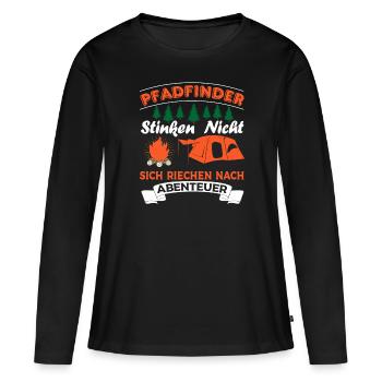Pfadfinder stinken nicht riechen nach Abenteuer - Frauen Premium Bio Langarmshirt - Schwarz - Vorne - Julia (174cm)