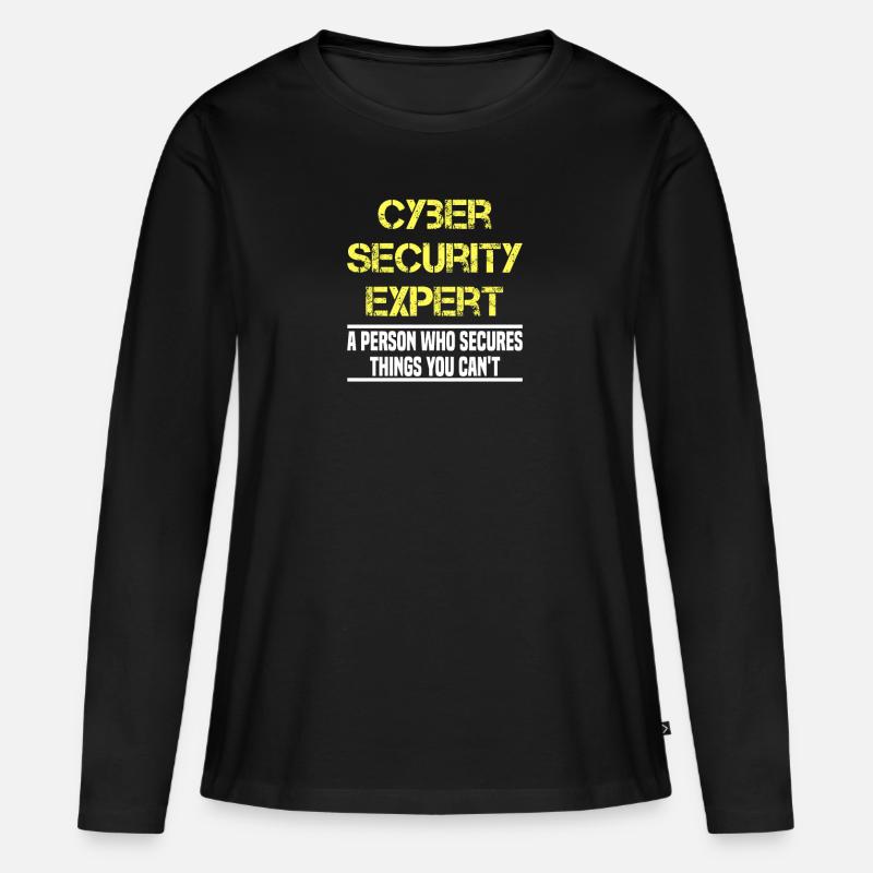 IT Cyber Security Experte Nerd Hacking - Frauen Premium Bio Langarmshirt - Schwarz
