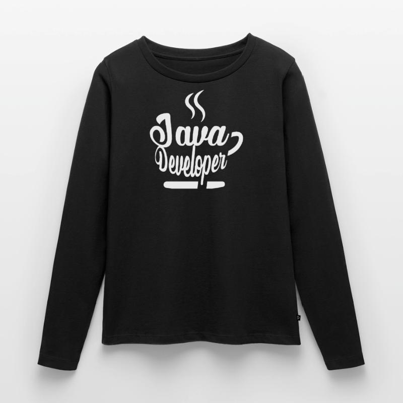 Développeur Java Coffee Kaffee T-shirt manches longues Premium bio Femme