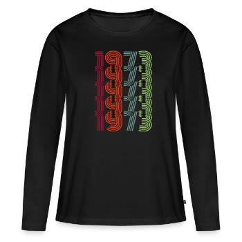 Born 1973 Retro - Women's Premium Organic Long Sleeve Shirt - black - Front - Julia (174cm)
