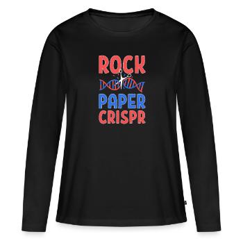 Rock Paper Crispr Graffiti Gene Editing DNA Gift - Women's Premium Organic Long Sleeve Shirt - black - Front - Julia (174cm)