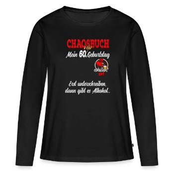 60. Geburtstag Herren Damen Party Gästebuch - Frauen Premium Bio Langarmshirt - Schwarz - Vorne - Julia (174cm)