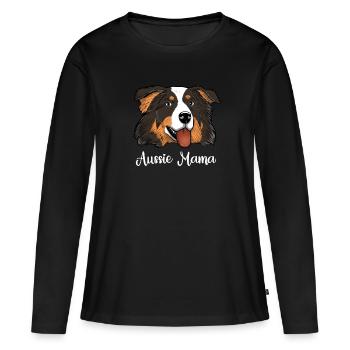 Aussie Mama Australian Shepherd Mama - Women's Premium Organic Long Sleeve Shirt - black - Front - Julia (174cm)