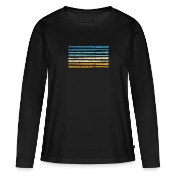 Batteur de musique de percussion rétro - T-shirt manches longues Premium bio Femme - noir - Devant - Julia (174cm)