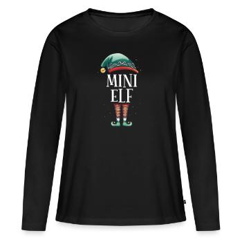 Weihnachten Partnerkostüm Kleiner Elf Elfe Elfen - Frauen Premium Bio Langarmshirt - Schwarz - Vorne - Julia (174cm)