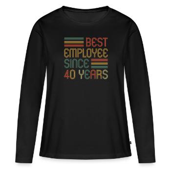 40 ans de service 40 ans de service - T-shirt manches longues Premium bio Femme - noir - Devant - Julia (174cm)