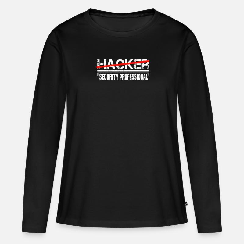 IT Cyber Security Experte Nerd Hacking - Frauen Premium Bio Langarmshirt - Schwarz