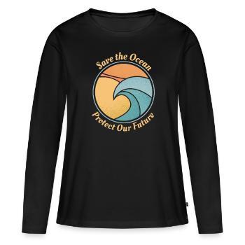 Save the Ocean - Women's Premium Organic Long Sleeve Shirt - black - Front - Julia (174cm)