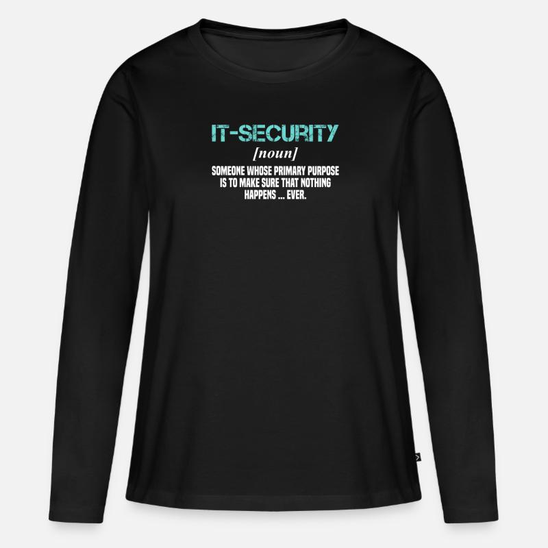 IT Cyber Security Experte Nerd Hacking - Frauen Premium Bio Langarmshirt - Schwarz