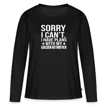 Golden retriever - T-shirt manches longues Premium bio Femme - noir - Devant - Julia (174cm)