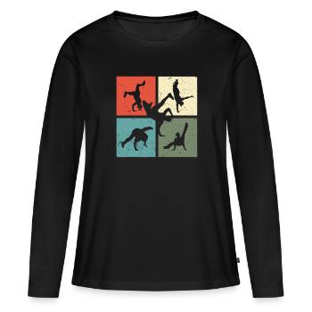 Breakdance BBoy BGirl Streetdance Breakdance - T-shirt manches longues Premium bio Femme - noir - Devant - Julia (174cm)
