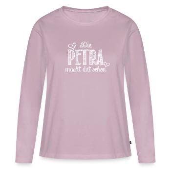 petra - Frauen Premium Bio Langarmshirt - Altrosa - Vorne - Julia (174cm)