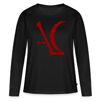 Alpha-Oméga - T-shirt manches longues Premium bio Femme - noir - Devant - Julia (174cm)