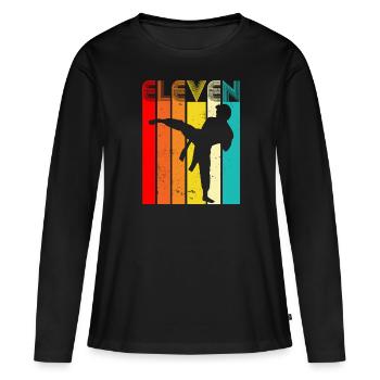Onze jours et se bat pour la liberté Sunset Mind - T-shirt manches longues Premium bio Femme - noir - Devant - Julia (174cm)