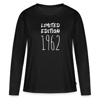 1962 born - Women's Premium Organic Long Sleeve Shirt - black - Front - Julia (174cm)