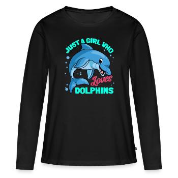Dauphin Dauphin Dauphin - T-shirt manches longues Premium bio Femme - noir - Devant - Julia (174cm)