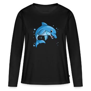 Dauphin Dauphin - T-shirt manches longues Premium bio Femme - noir - Devant - Julia (174cm)
