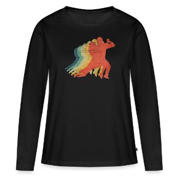 Tango Dance Retro Vintage Color - T-shirt manches longues Premium bio Femme - noir - Devant - Julia (174cm)