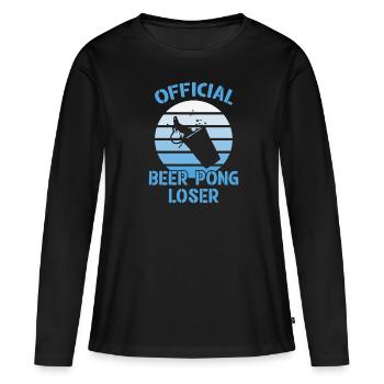 Officiel Beer Pong Loser / Bierpong - T-shirt manches longues Premium bio Femme - noir - Devant - Julia (174cm)