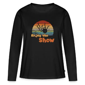 Profitez du spectacle / Bowling - T-shirt manches longues Premium bio Femme - noir - Devant - Julia (174cm)