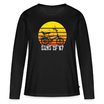 Bonanzarad Bonanza Bike Hipster Anniversaire 1967 - T-shirt manches longues Premium bio Femme - noir - Devant - Julia (174cm)