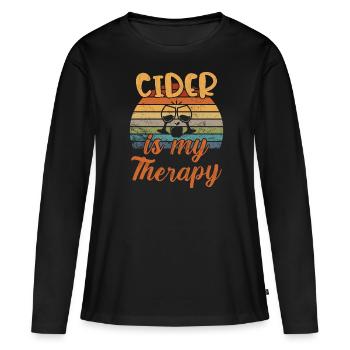 Cider is my Therapy / Cider - Women's Premium Organic Long Sleeve Shirt - black - Front - Julia (174cm)