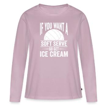 Funny Volleyball Soft Serve - Frauen Premium Bio Langarmshirt - Altrosa - Vorne - Julia (174cm)