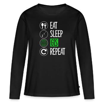 Sleep Geographic Information Science - Frauen Premium Bio Langarmshirt - Schwarz - Vorne - Julia (174cm)