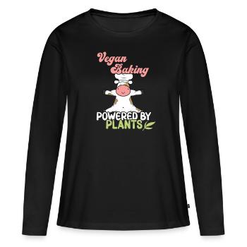 Powered by Plants - Women's Premium Organic Long Sleeve Shirt - black - Front - Julia (174cm)